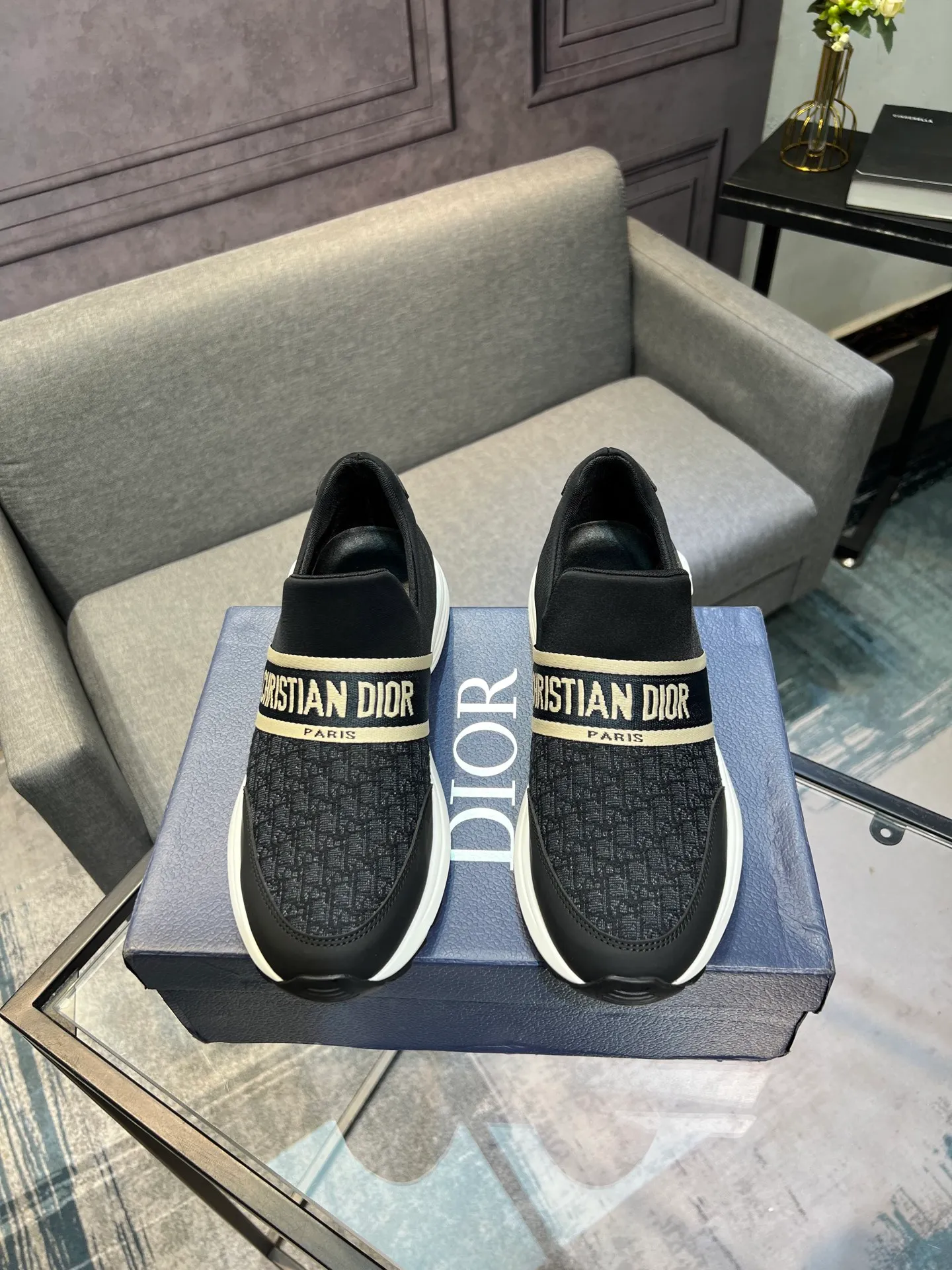 Men's shoes 💰420 [Dior] popular men's shoes, cowhide material splicing, mesh lining, original factory special sole, 38-45 (45 customized, non-refundable)